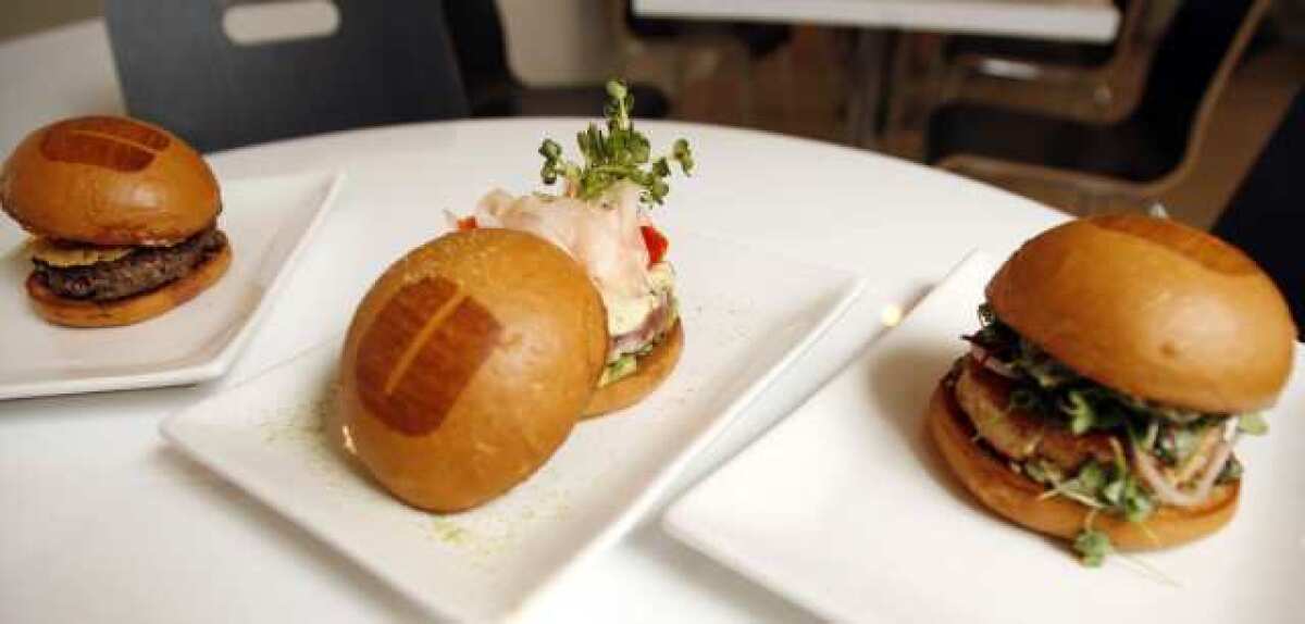 Customers can enjoy different burgers such as the Le Cordon Bleu Burger and the Ahi Tuna Burger at Umami Burger in Pasadena.