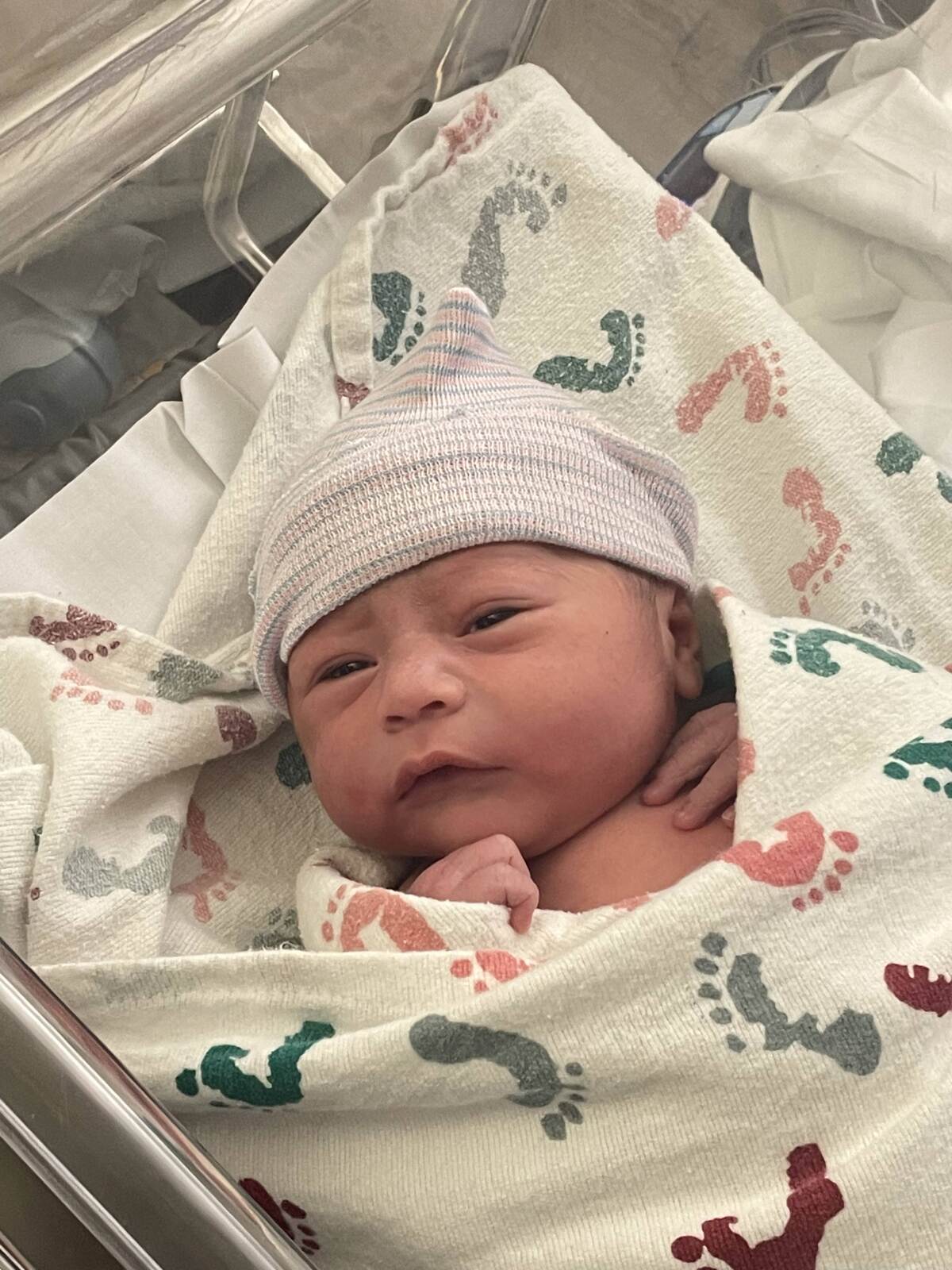 Luka Rosales was born at 12:10 a.m. on New Year's Day.