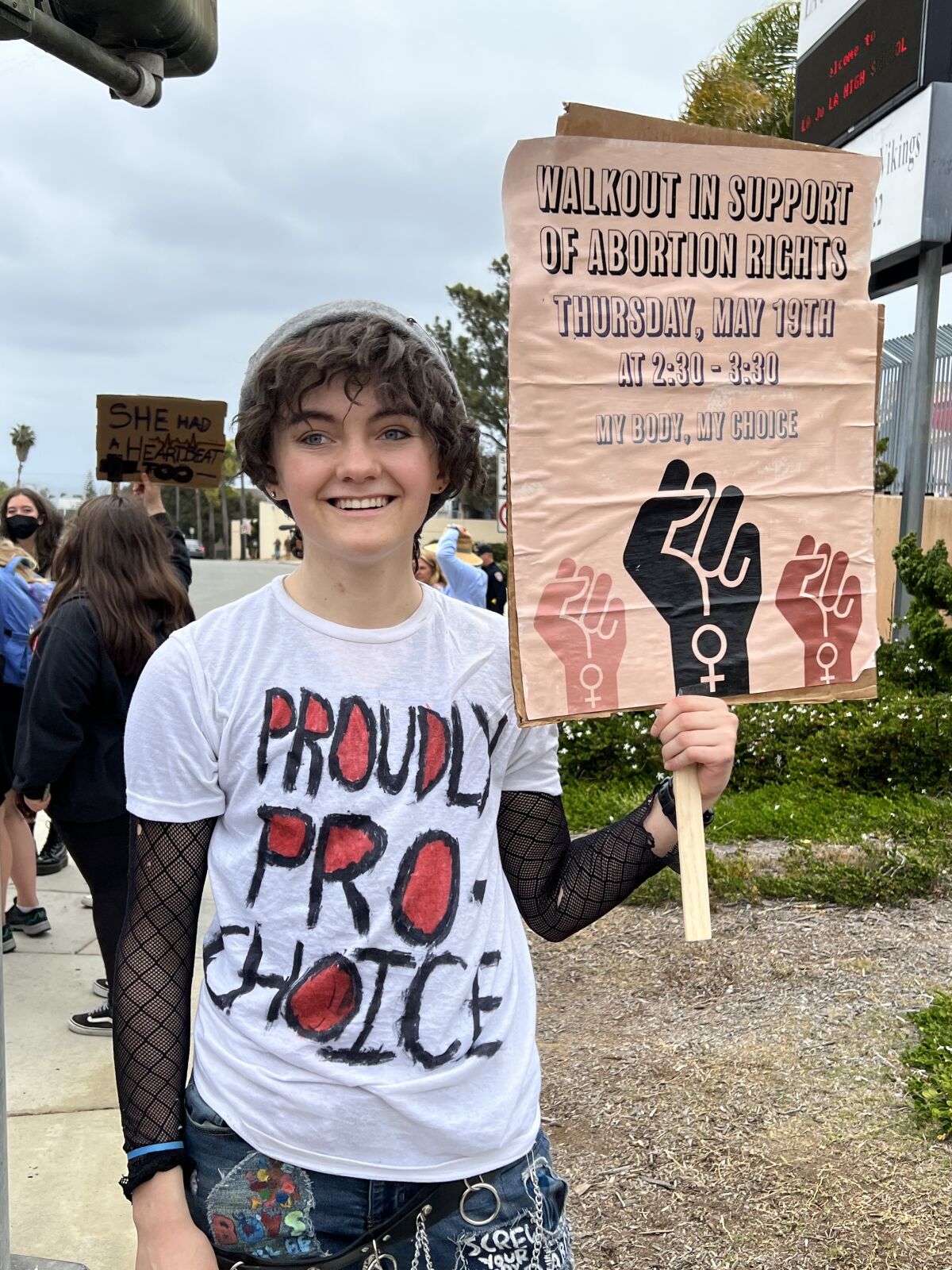 Junior Jaime Shafer, 17, organized the May 19 student walkout at La Jolla High School.