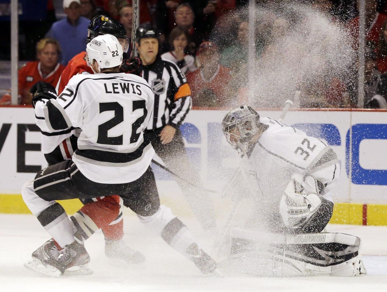 Jonathan Quick, Patrick Sharp, Trevor Lewis