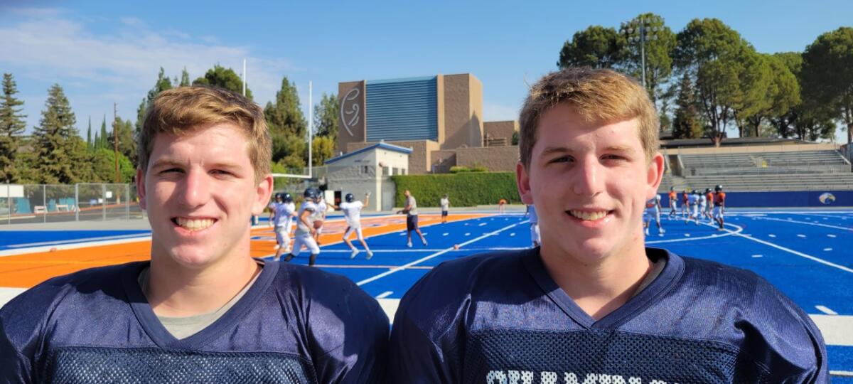 The Crawshaw twins at Chaminade, Victor (left) and John.