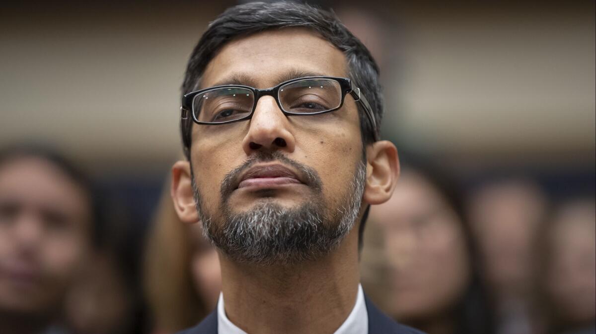 Google CEO Sundar Pichai appears Dec. 11 before the House Judiciary Committee to be questioned about the internet giant's privacy security and data collection.