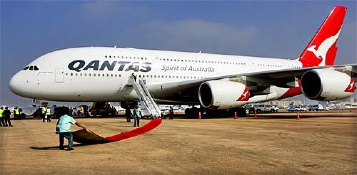A Qantas A380s is shown in this file photo.