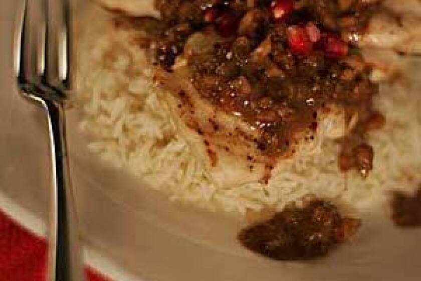 Add some color to your chicken dish with some pomegranate. Recipe: Cayenne Cafe chicken with pomegranate
