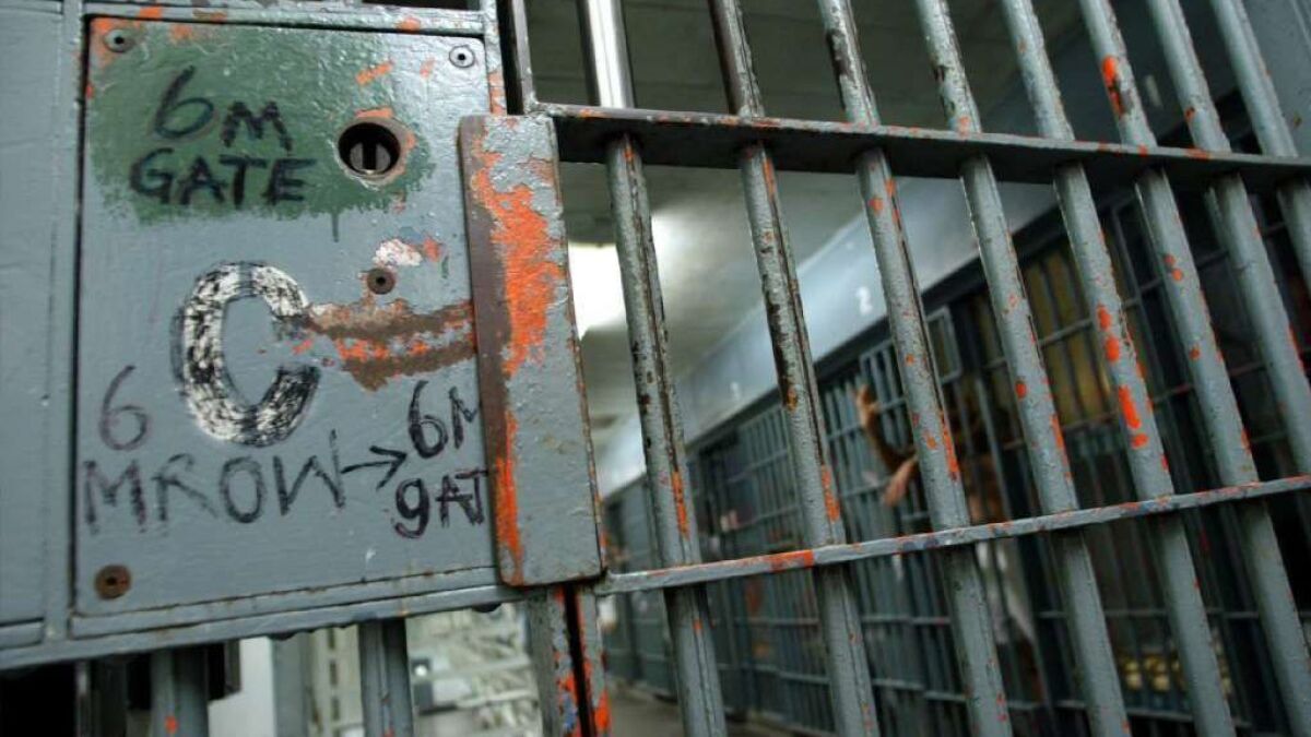 A locked cellblock inside the Los Angeles County Men's Central Jail in downtown Los Angeles in 2004.