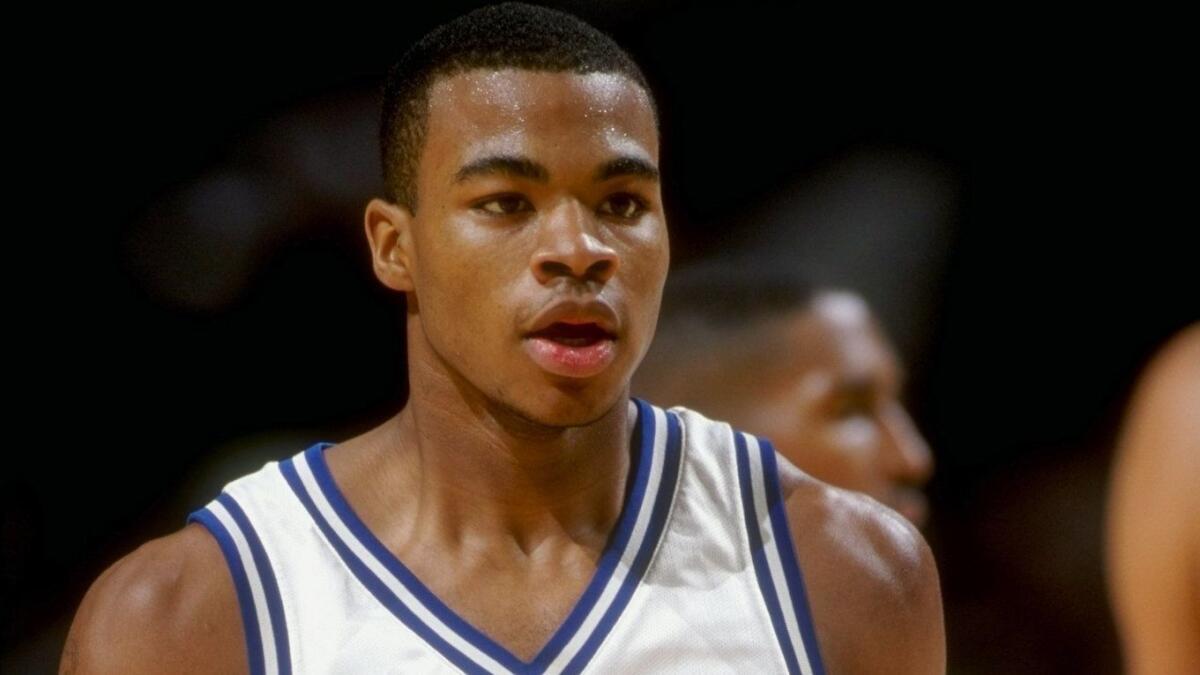 Duke's Corey Maggette looks on during the Great Eight Classic against Michigan State at the United Center in Chicago on Dec. 2, 1998.