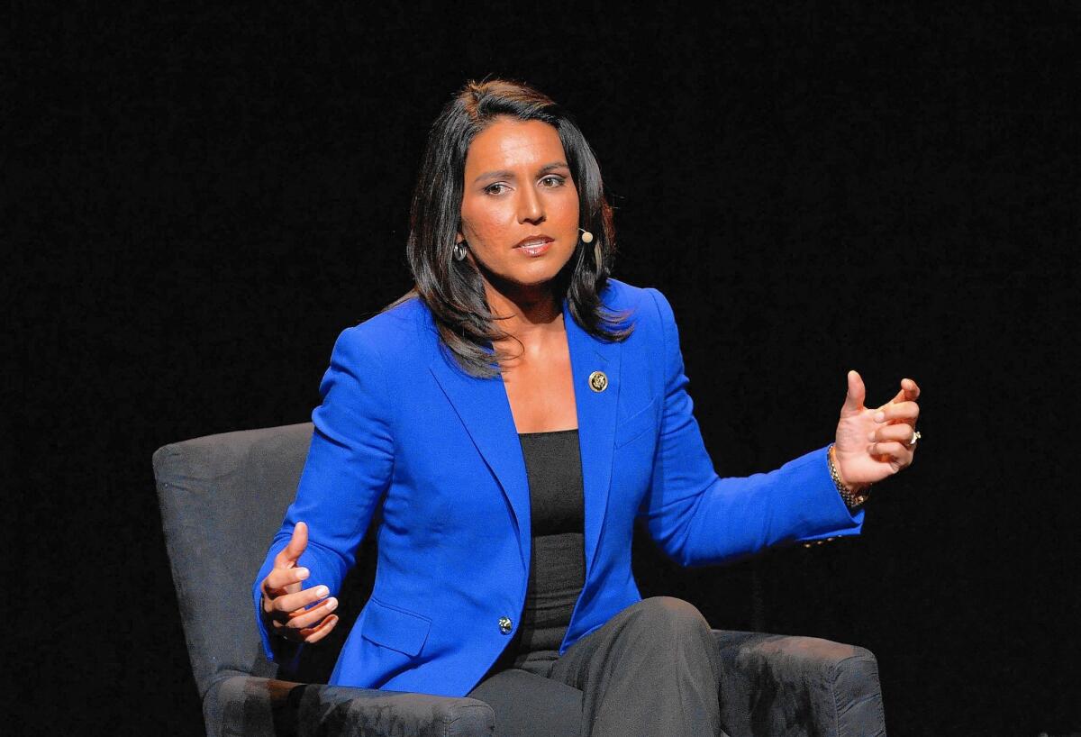 Rep. Tulsi Gabbard (D-Hawaii) is urging fellow lawmakers to look closely at drug companies, calling the marketing of painkillers "the root cause" of the opioid epidemic.