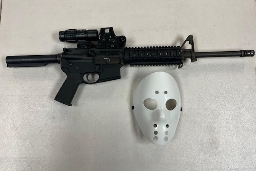 A driver wearing a "Jason"-style mask was arrested on Saturday on suspicion of having an AR-15-style gun in his back seat, according to the Santa Rosa Police Department.