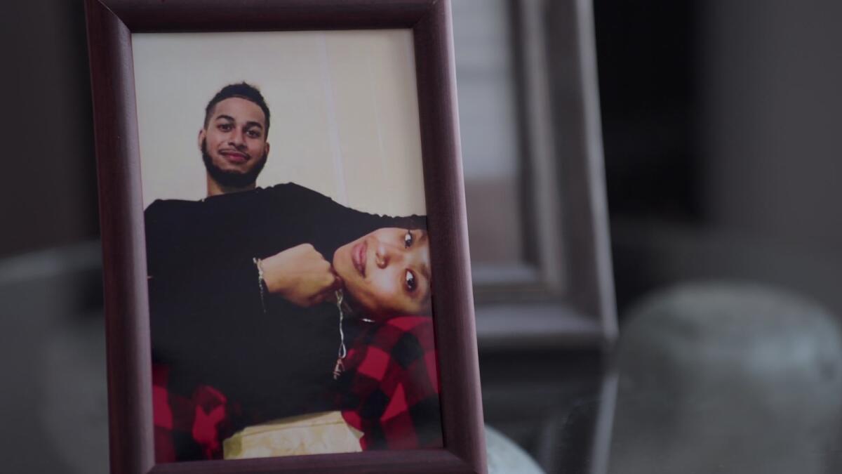 A photograph of a man and the woman from the documentary "Aftershock."