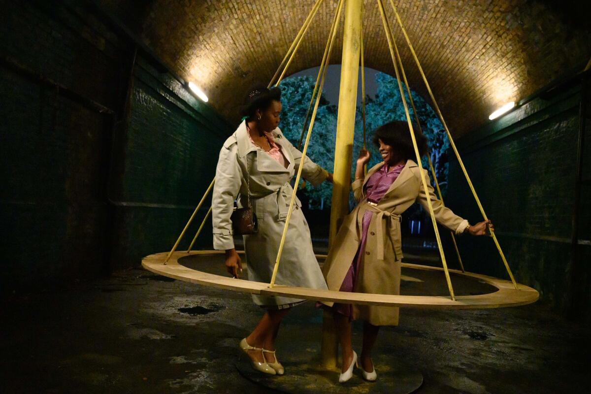 Shaniqua Okwok and Amarah-Jae St. Aubyn dance in "Lovers Rock."