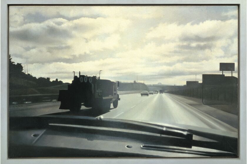 Vija Celmins' work "Freeway," 1966 Latvian Oil on canvas.
