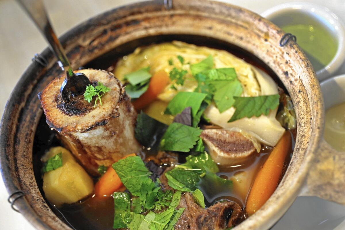 At Cassia in Santa Monica, chef Bryant Ng's pot-au-feu is a standout dish.