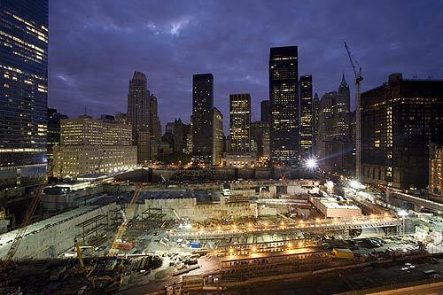 The World Trade Center site in New York is shown on the seventh anniversary of the attacks. Presidential candidates Sen. John McCain (R-Ariz.) and Sen. Barack Obama (D-Ill.) are scheduled to visit the site.