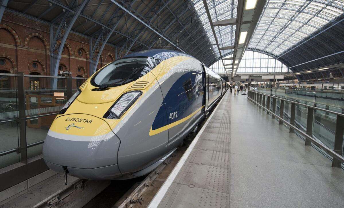The new Eurostar e320 train was unveiled Friday at King's Cross-St. Pancras Station in London.