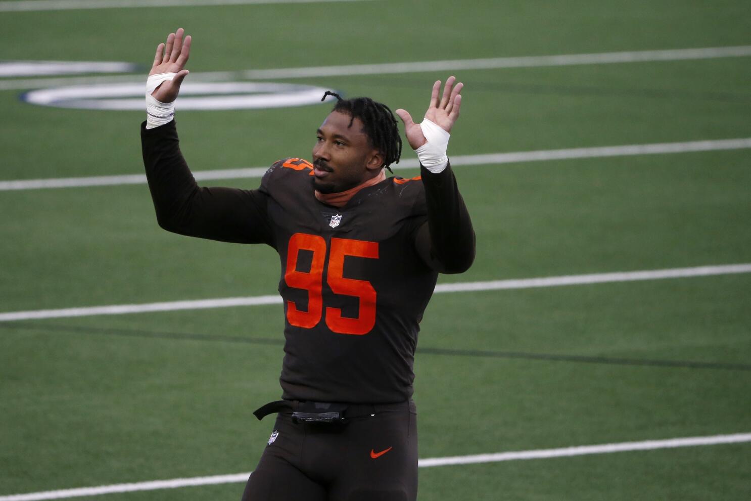 Browns' Myles Garrett suspended without pay after striking