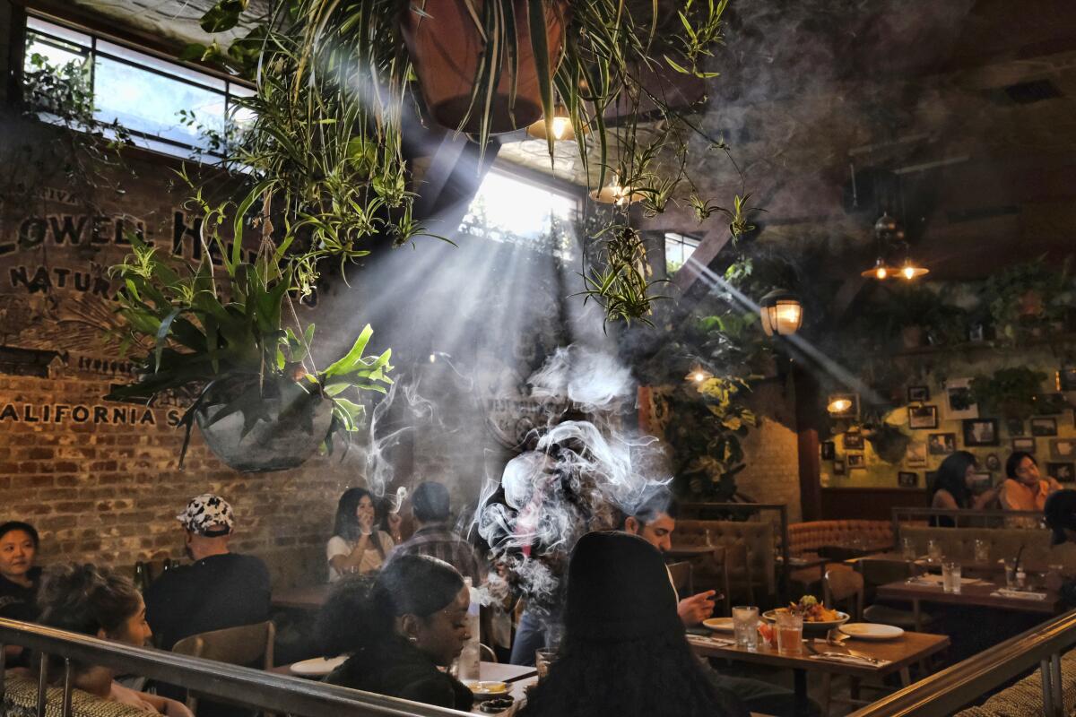 A smoke-filled cafe