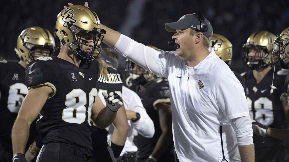 Coach Josh Heupel is leading No. 8 Central Florida (11-0), which is on a 24-game winning streak, into the American Athletic Conference title game against Memphis.