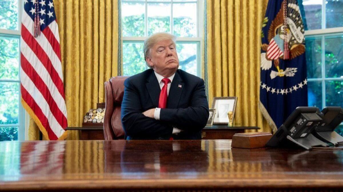 President Trump in the Oval Office in October 2018.