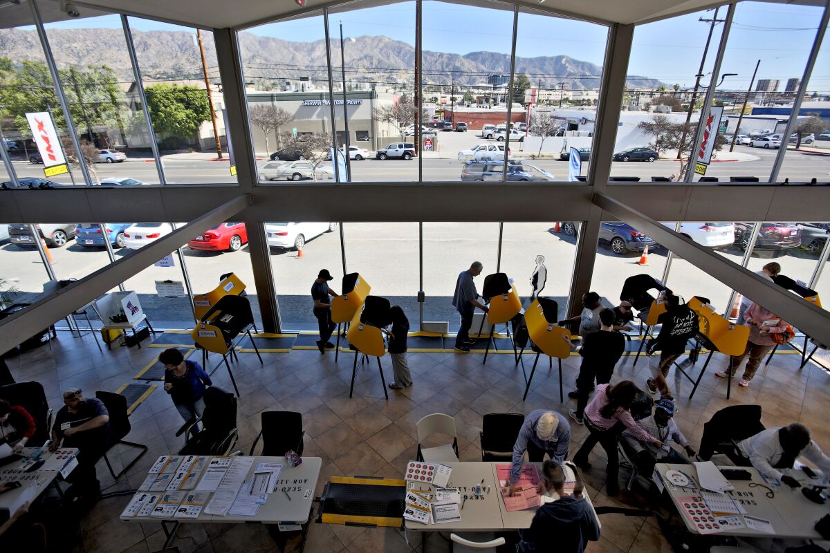 Locals went to vote at IMX Auto Group, at 811 N. Victory Blvd., Burbank on March 3.