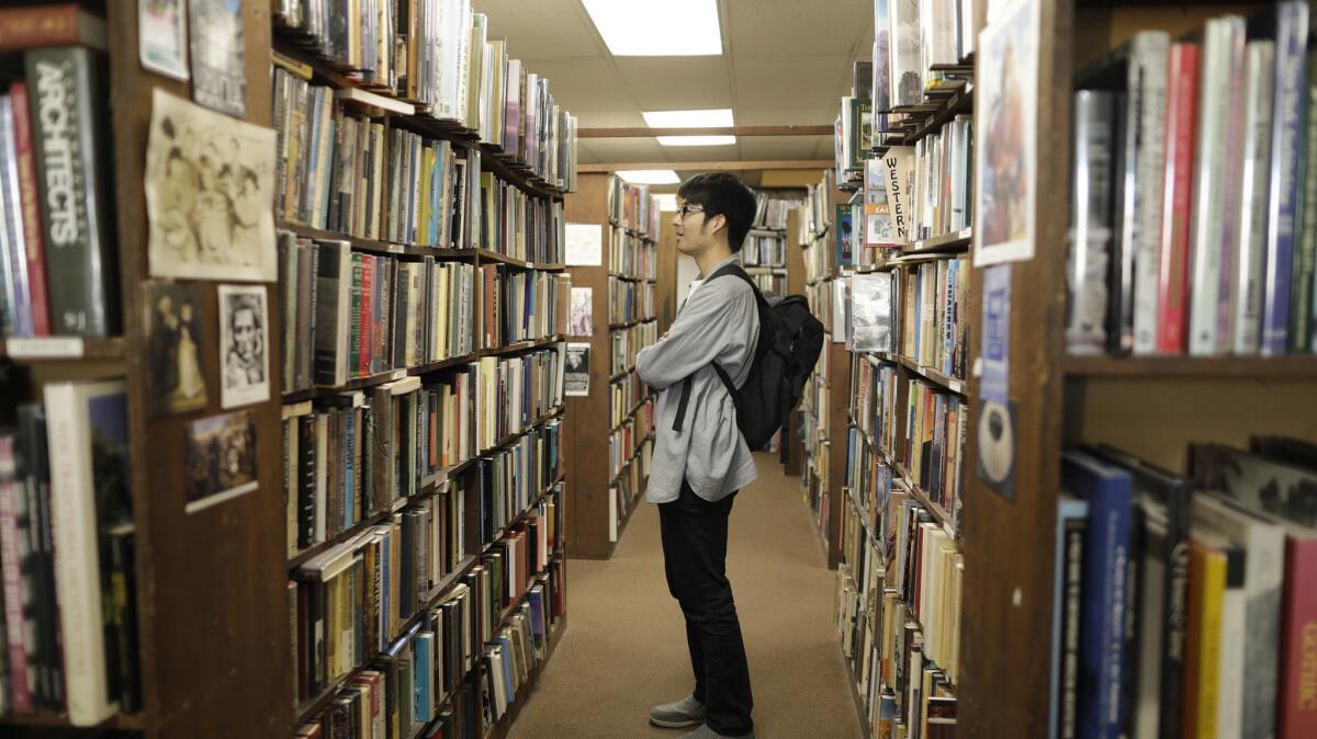 Teppei Hirose, a graduate student at UC Irvine, drove two hours to find a scholarly book on philosophy at Sam: Johnson's Bookshop in Mar Vista.