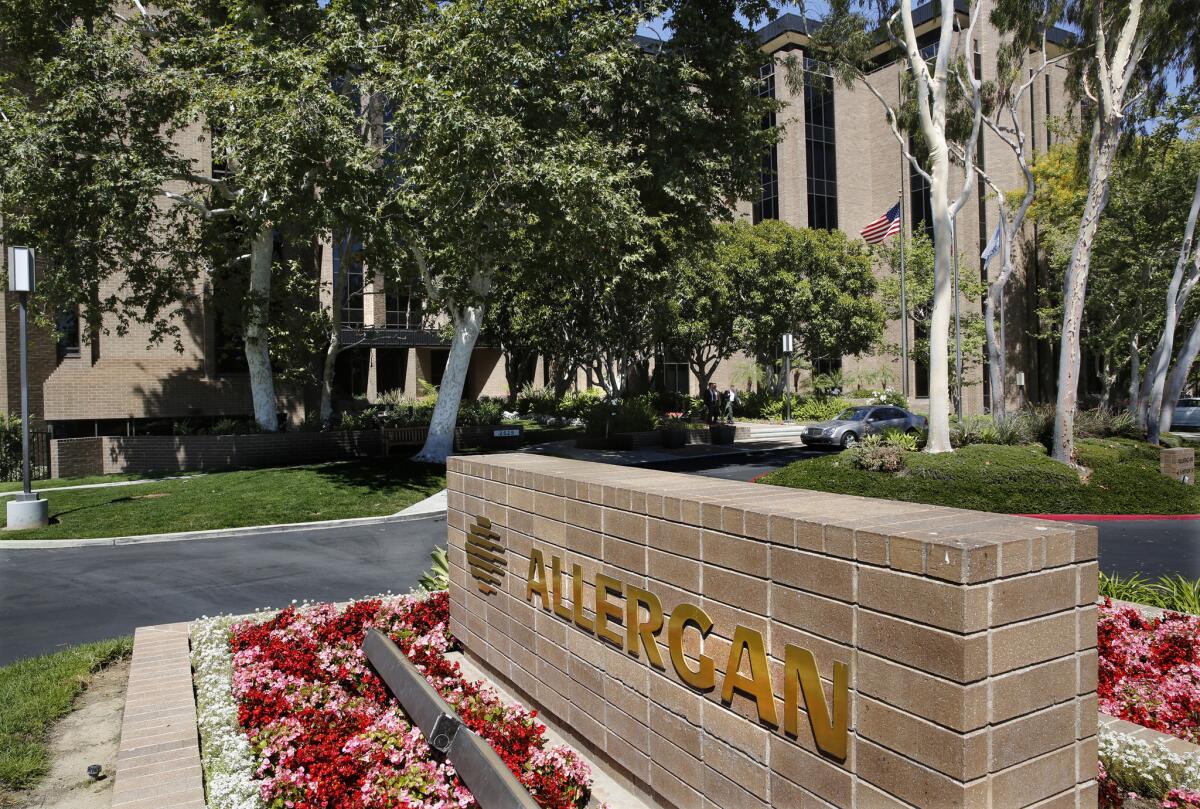 Allergan, which sells ophthalmic drugs and medical devices in addition to the blockbuster wrinkle treatment Botox, has rejected Valeant's offer as too low. Valeant's most recent bid was for about $54 billion in cash and stock.