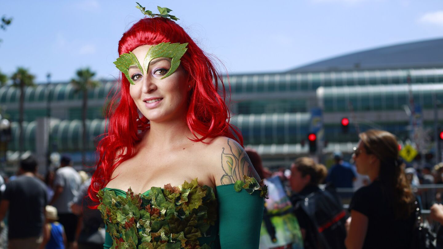 Aggie Barraza of San Diego comes to Comic-Con on Saturday as Poison Ivy.