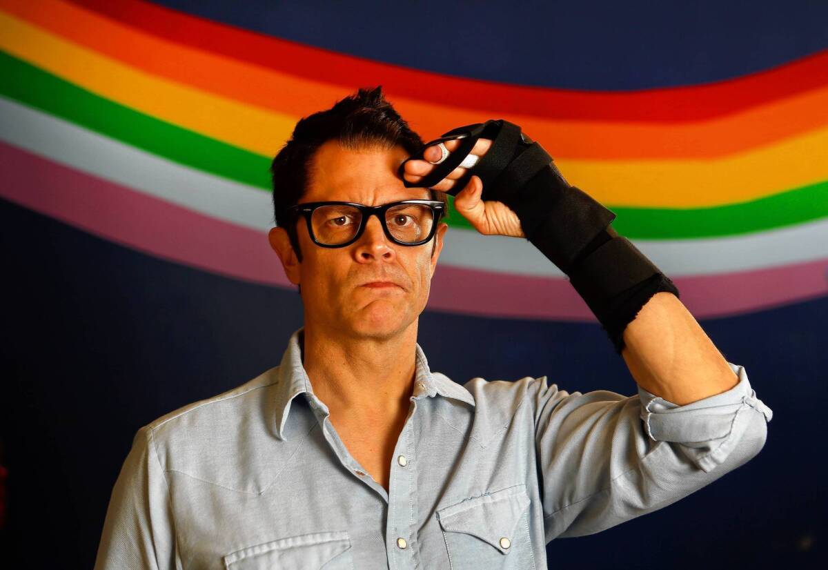 Johnny Knoxville, who stars in the movie "Bad Grandpa," inside his office at Dickhouse Productions in Burbank.