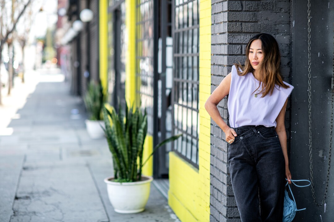 Portrait of Aimee Song in the Arts District