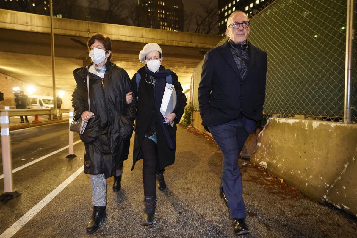 Three siblings of Ghislaine Maxwell leaving a New York courthouse