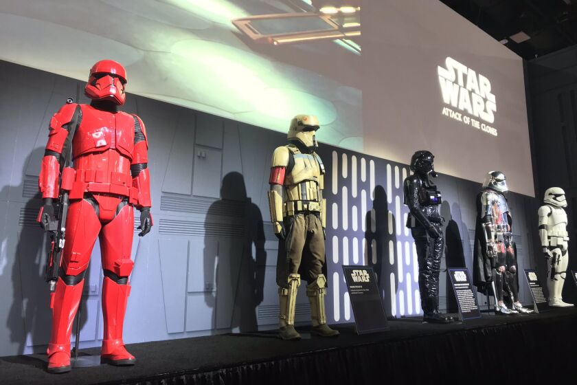 Sith trooper from 'Star Wars: The Rise of Skywalker' displayed at Comic-Con in San Diego.