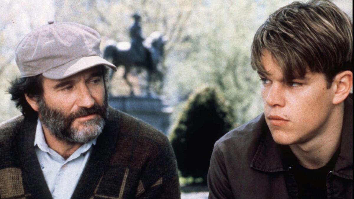 Robin Williams, left, and Matt Damon.
