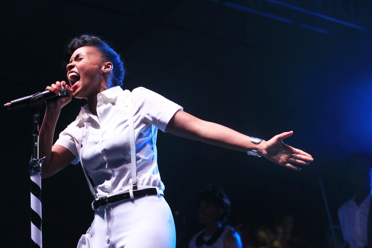 Janelle Monae performs at the 2013 Coachella Valley Music & Arts Festival in Indio on April 13, 2013.