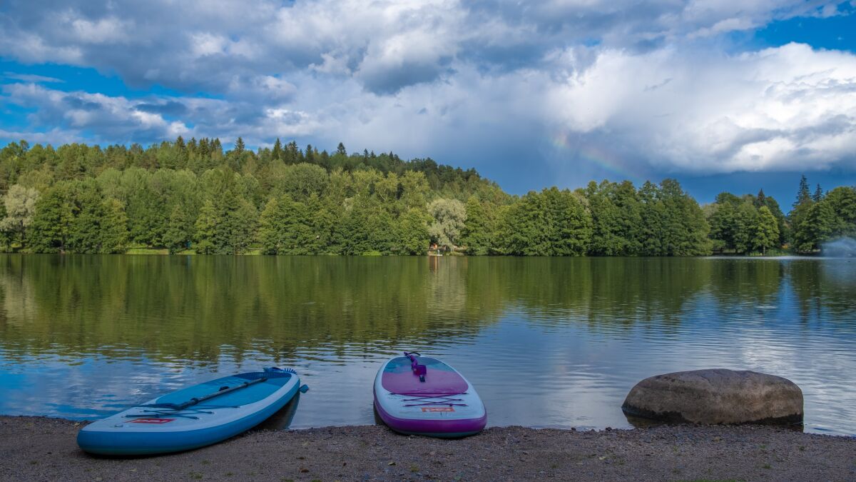 The Lahti local lifestyle of sport and leisure includes paddleboarding on Lake Vesijärvi. It’s one of 188,000 lakes that dot the landscape in Finland.