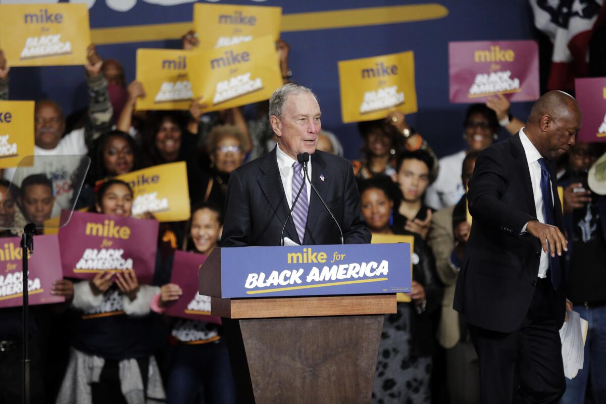 Michael R. Bloomberg campaigns in Houston 