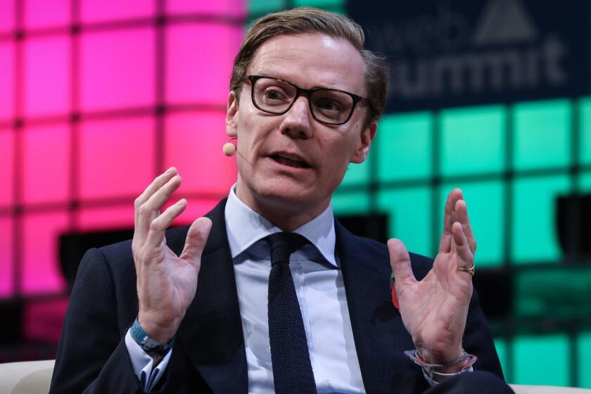 Mandatory Credit: Photo by ANTONIO COTRIM/EPA-EFE/REX/Shutterstock (9471075a) Alexander Nix Investigation into the use of personal data for political campaigns, Lisbon, Portugal - 09 Nov 2017 (FILE) - Cambridge Analytica CEO Alexander Nix speaks during the last day the 7th Web Summit in Lisbon, Portugal, 09 November 2017,(reissued 20 March 2018). Elizabeth Denham, Britains Information Commissioner said on 19 March 2018 that 'A full understanding of the facts, data flows and data uses is imperative for my ongoing investigation. This includes any new information, statements or evidence that have come to light in recent days. 'Our investigation into the use of personal data for political campaigns, includes the acquisition and use of Facebook data by SCL, Doctor Kogan and Cambridge Analytica. 'This is a complex and far reaching investigation for my office and any criminal or civil enforcement actions arising from it will be pursued vigorously.' Cambridge Analytica is accused of using the personal data of 50 million Facebook members to influence the US presidential election in 2016. ** Usable by LA, CT and MoD ONLY **