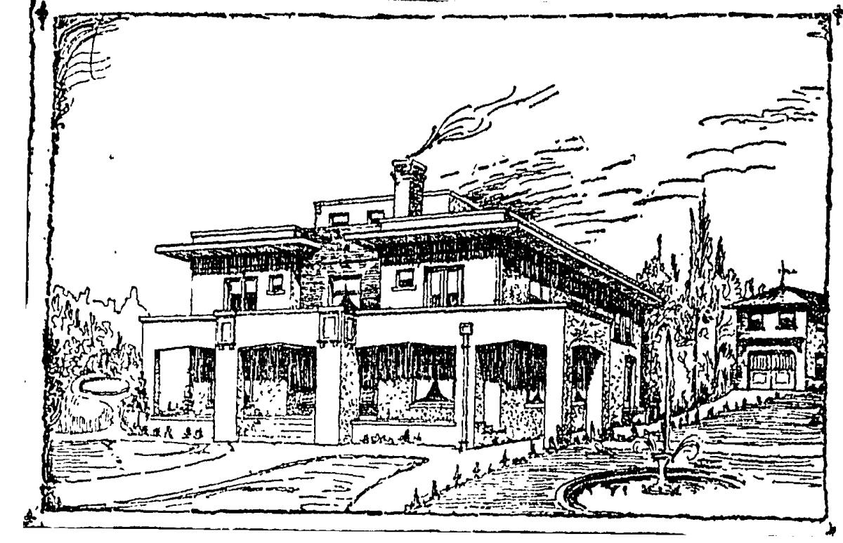 The Italianate-Mission style building that now houses the Meadowbrook Behavioral Health Center seen in a 1912 drawing.