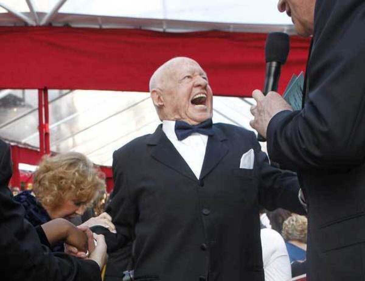 Mickey Rooney arrives at the 82nd Academy Awards at the Kodak Theatre in 2010.