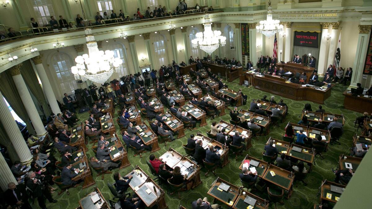 Gov. Jerry Brown delivers his final State of the State address before a joint session of the Legislature in January. There will be fewer new lawmakers in the coming two-year legislative session than at any time since the 1988 election.