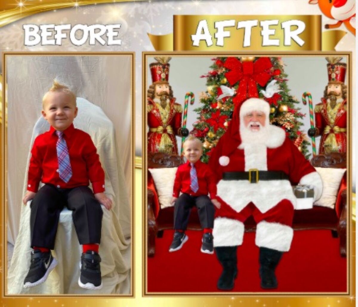 Plaza Paseo Real has partnered with Picture Me Santa for COVID-safe photos.