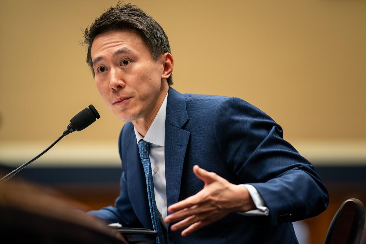 TikTok Chief Executive Shou Zi Chew testifies before the House Energy and Commerce Committee.