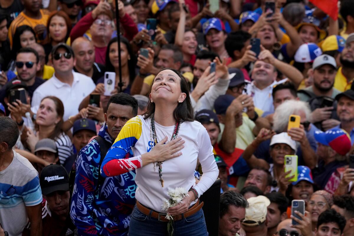 Venezuelan opposition leader María Corina Machado wins the Nobel Peace Prize - Los Angeles Times