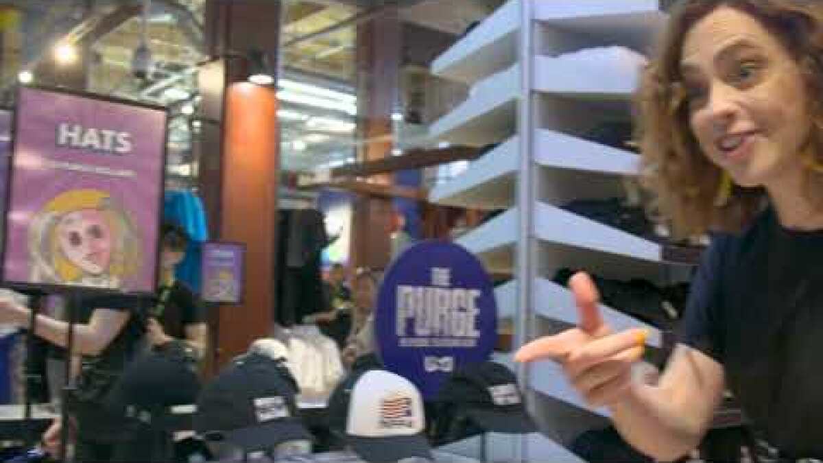 Go inside 'The Purge' Comic-Con store with the cast of the ...
