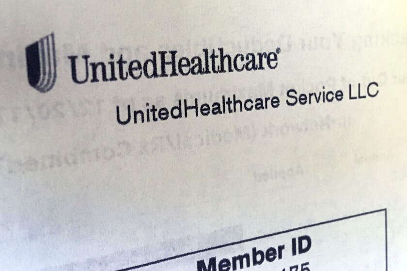 FILE - In this June 15, 2018 file photo, United Healthcare correspondence is seen in North Andover, Mass. UnitedHealth Group thumped Wall Street’s first-quarter expectations, Thursday, April 14, 2022, and raised its 2022 forecast, as growing Medicare Advantage coverage and care delivery once again bolstered the health care giant. (AP Photo/Elise Amendola, File)