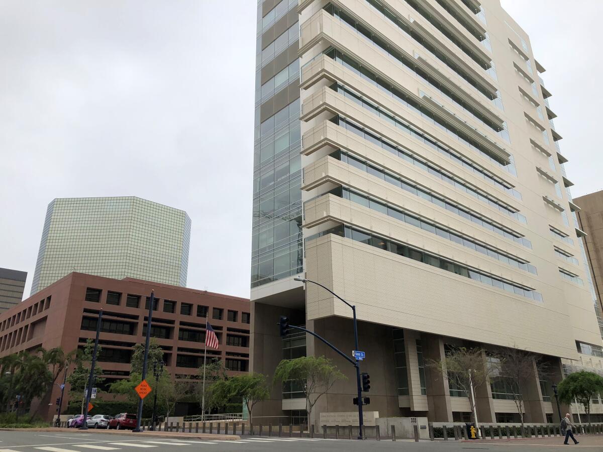 Federal courthouse buildings in downtown San Diego