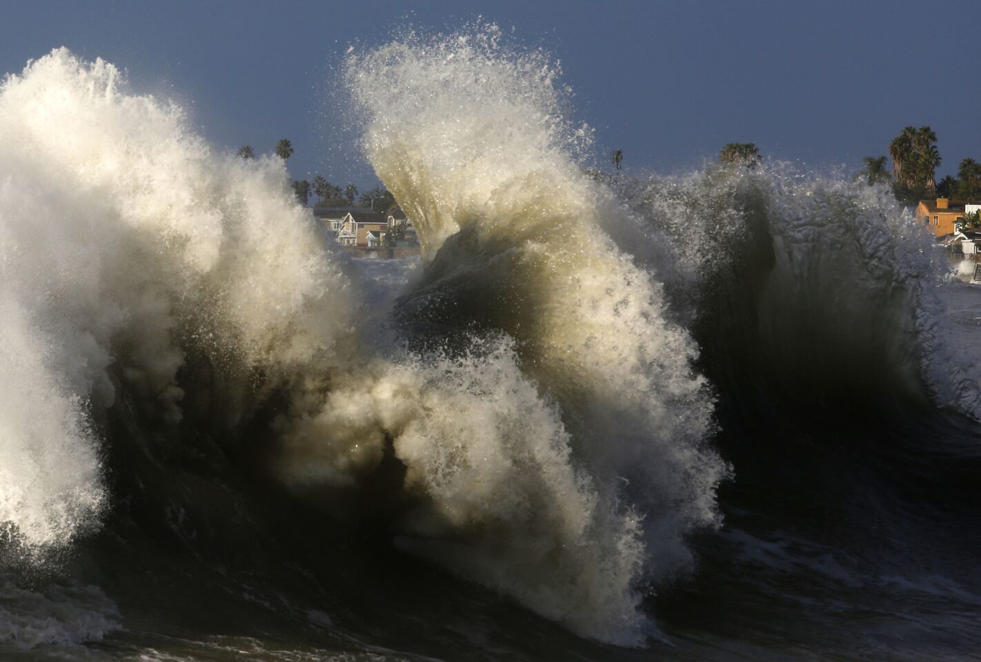 A big northwest swell combined with a high tide on Thursday morning along the southern California coast resulting in seaside communities being battered. Faria Beach in Ventura County was one of the areas especially hard hit.