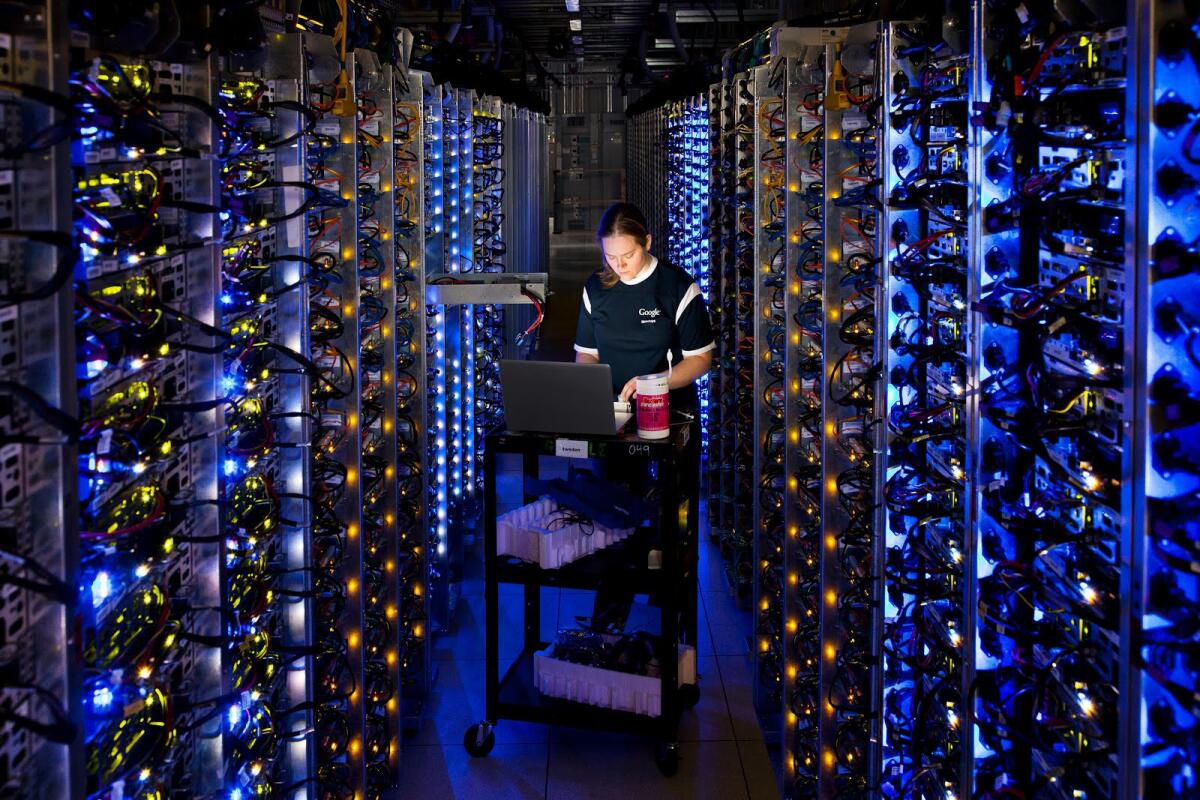 A data center in Oregon. Some data centers host the content users see on websites. Others, such as ones operated by Melbourne IT, hold crucial records that tell the Internet where to find the data centers that have the content.