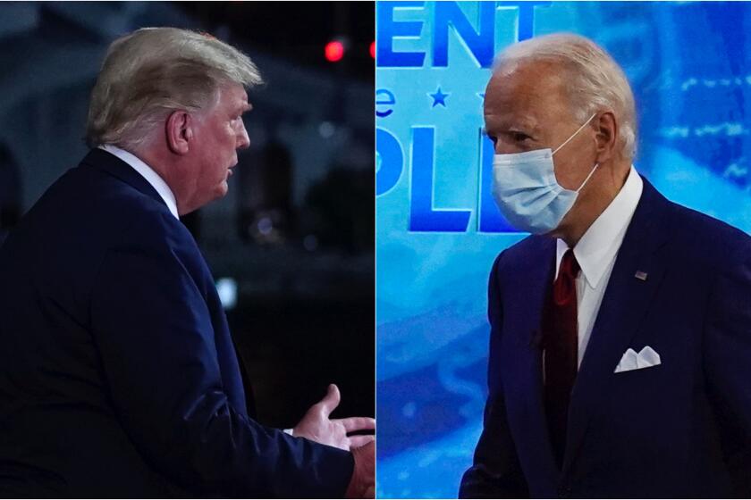 President trump and Joe Biden participate in dueling town halls in Miami and Philadelphia.