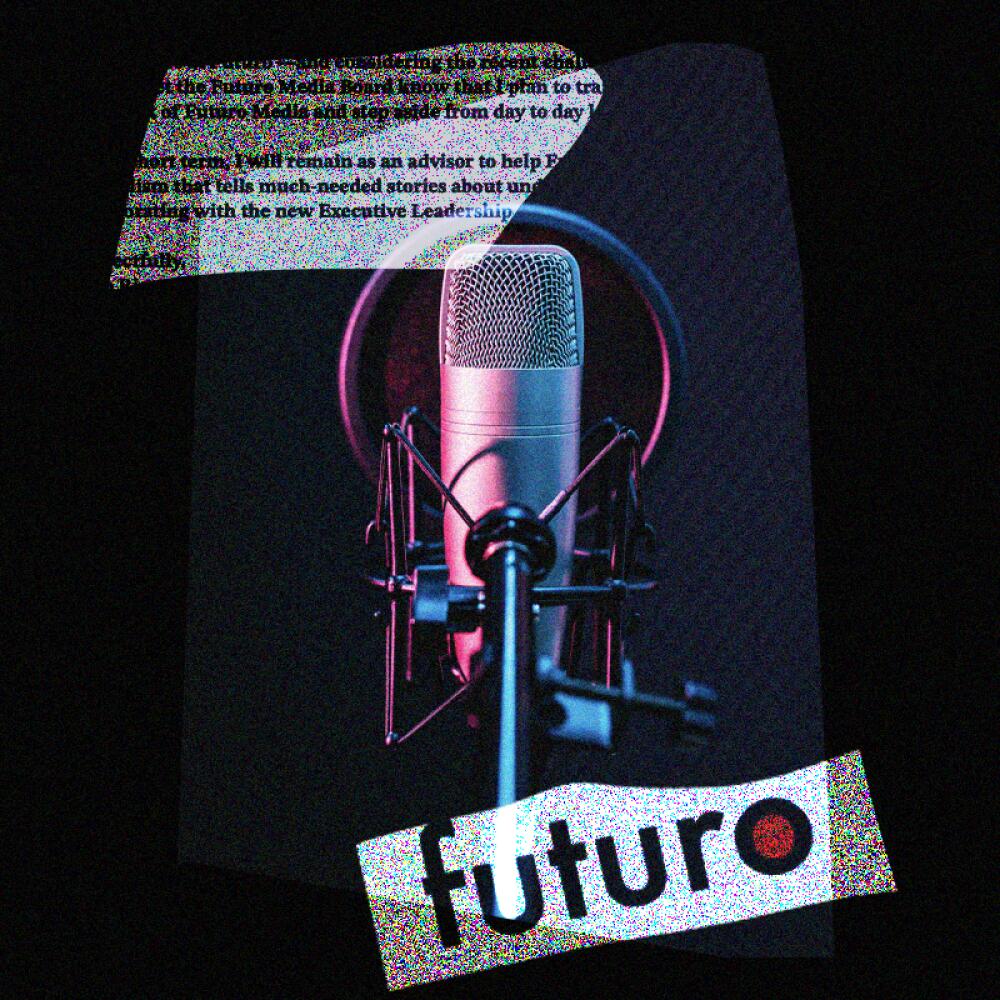 A microphone and "Futuro" logo 