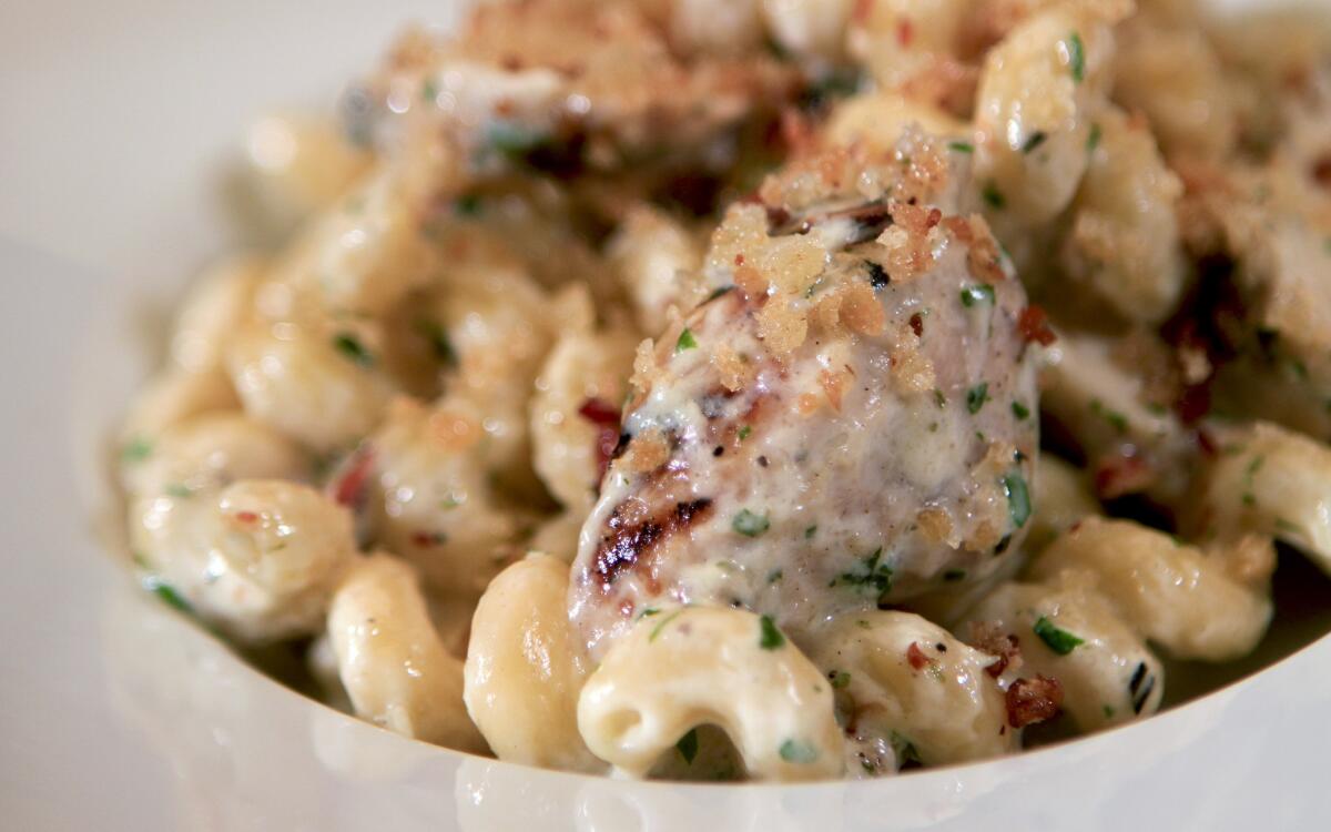 The Bistro's mac 'n' cheese with grilled chicken