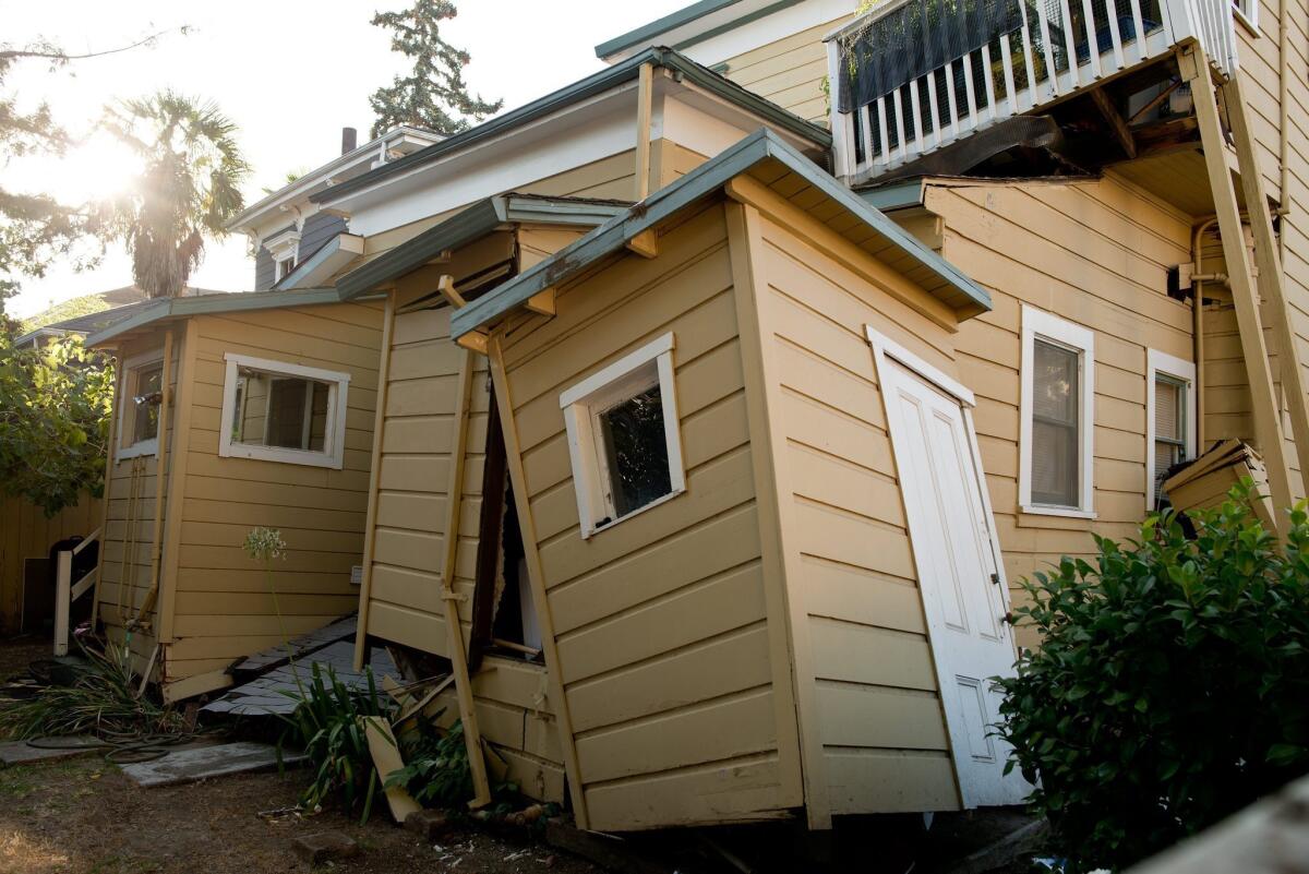 A home in Napa was damaged by Sunday's 6.0-magnitude earthquake.